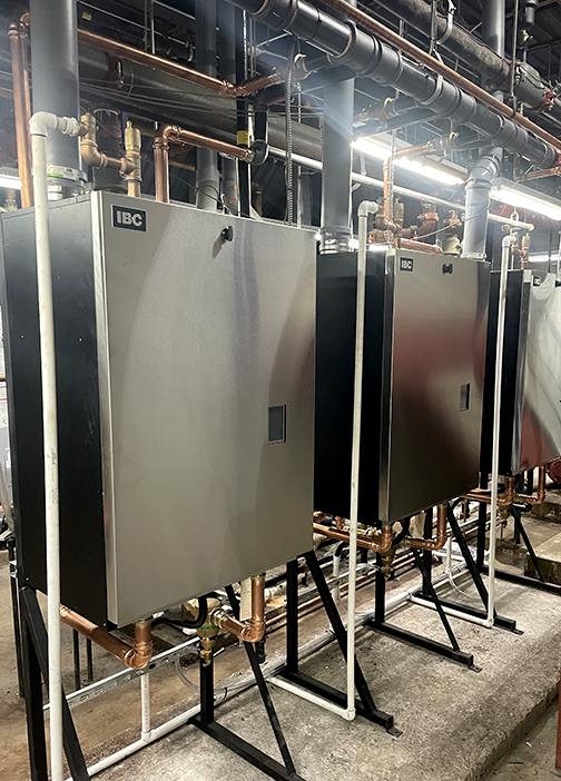 Triple commercial boiler installation